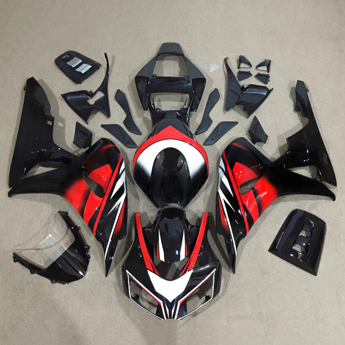 Amotopart 2006-2007 Honda CBR1000RR Black Red Fairing Kit
