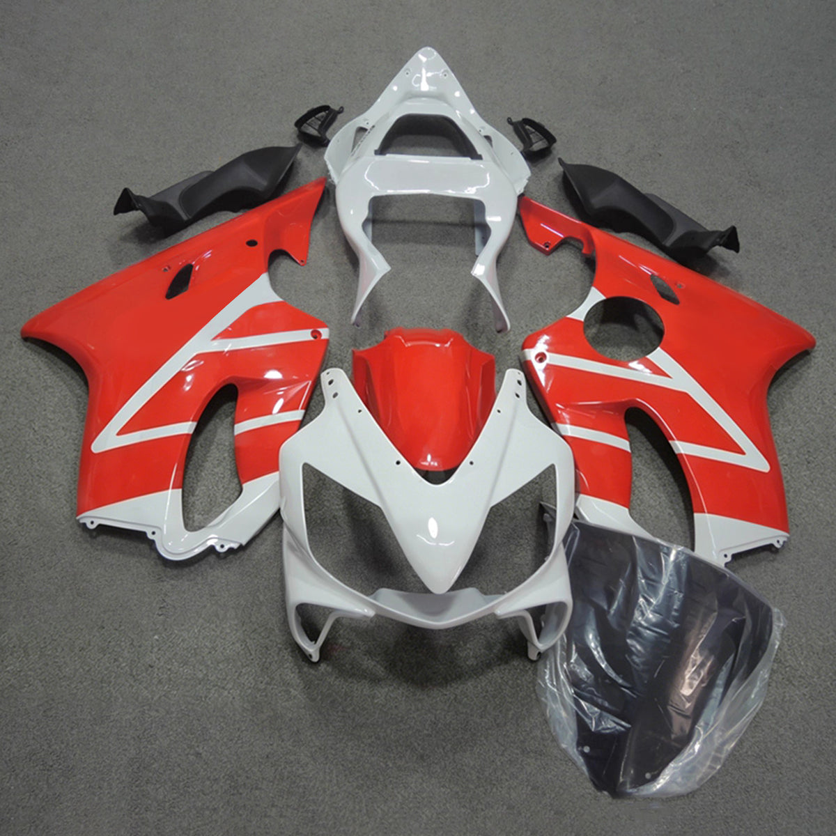 Amotopart 2001–2003 Honda CBR600 F4i Weiß-Rot-Verkleidungsset
