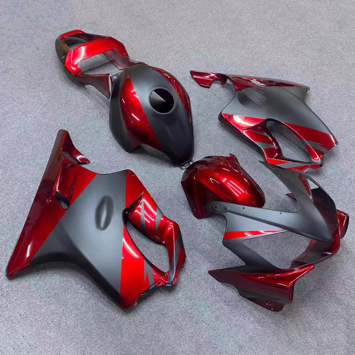 Amotopart 2001–2003 Honda CBR600 F4i rot-graues Verkleidungsset