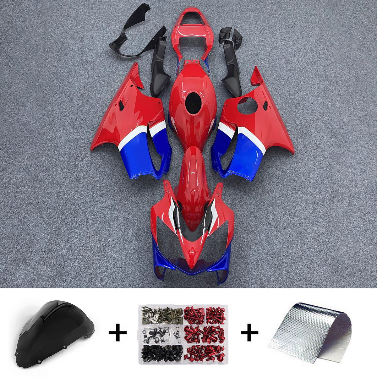 Amotopart 2001–2003 Honda CBR600 F4i Rot Blau Verkleidungsset