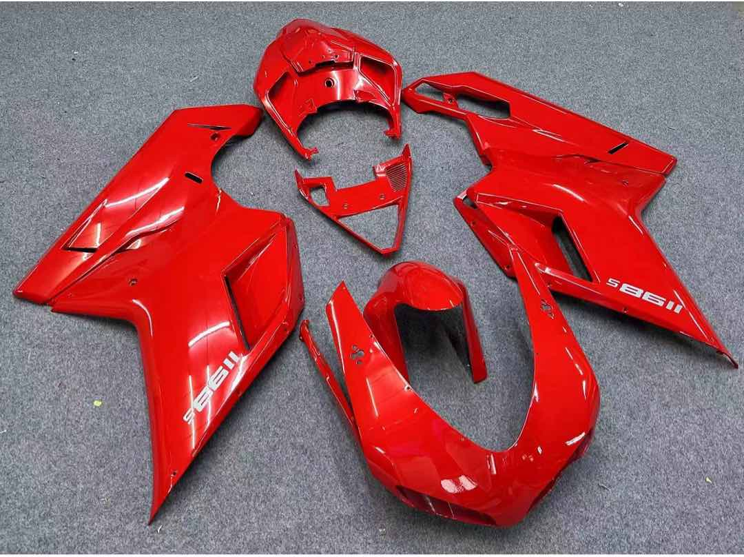 Amotopart 2007-2012 Ducati 1198S All Red Fairing Kit