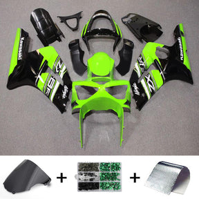 Amotopart 2003–2004 ZX6R 636 Kawasaki Green &amp; Black Style6 Verkleidungsset