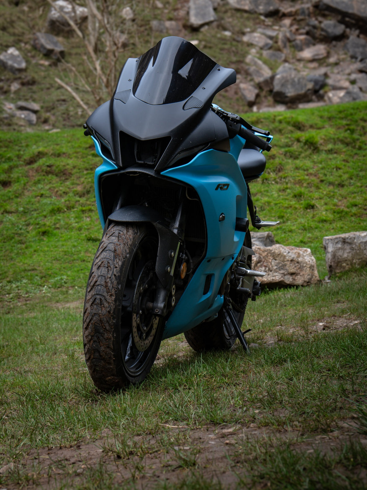 Amotopart 2021-2025 Yamaha YZF-R7 Matte Blue Black Fairing Kit