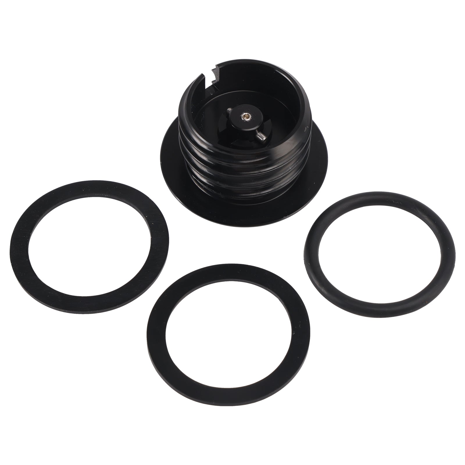 1982-2010 Softail Dyna Road King FXR Black Pop-Up Gas Cap Set Vented