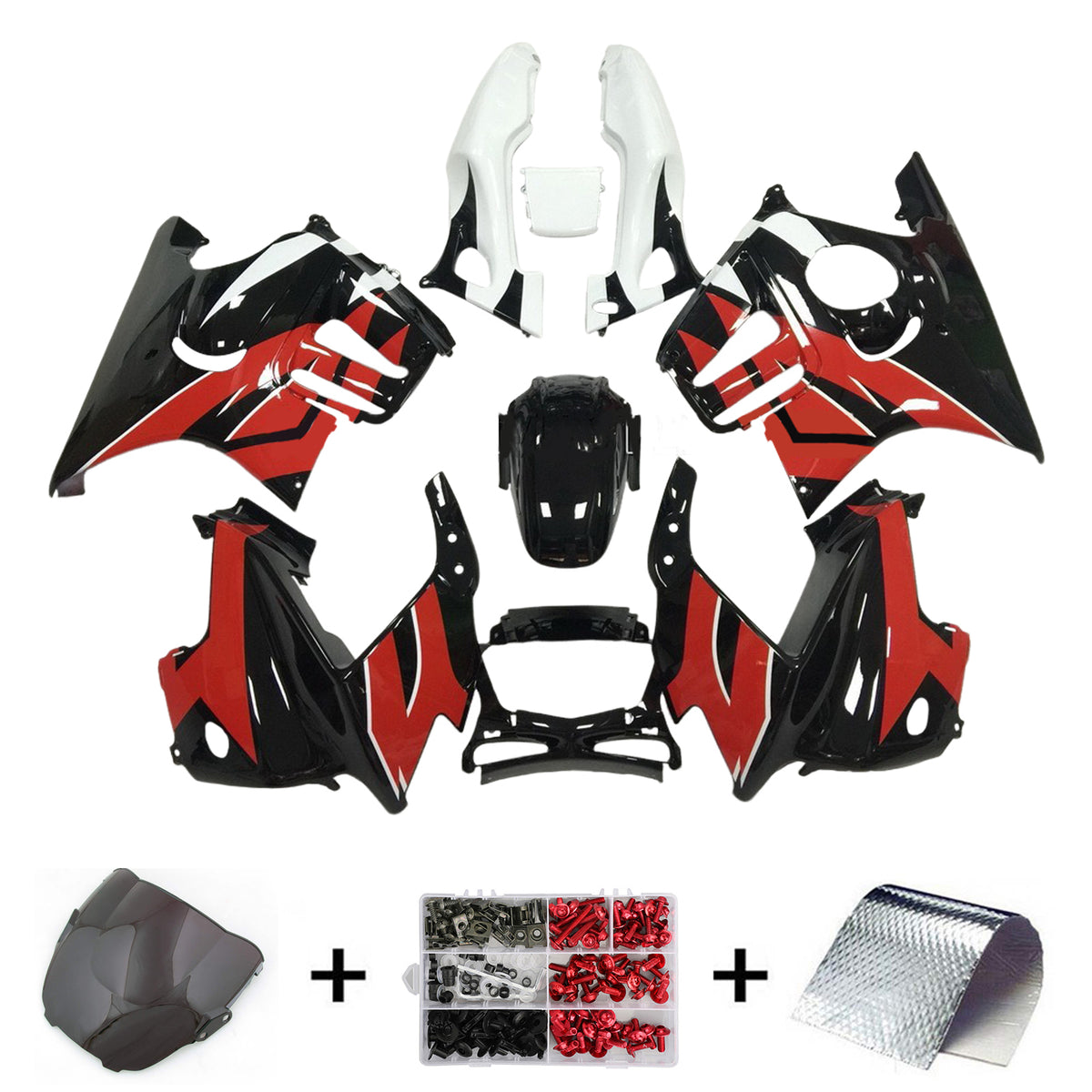 Amotopart 1995-1996 Honda CBR600 F3 Kit de carenado negro rojo blanco