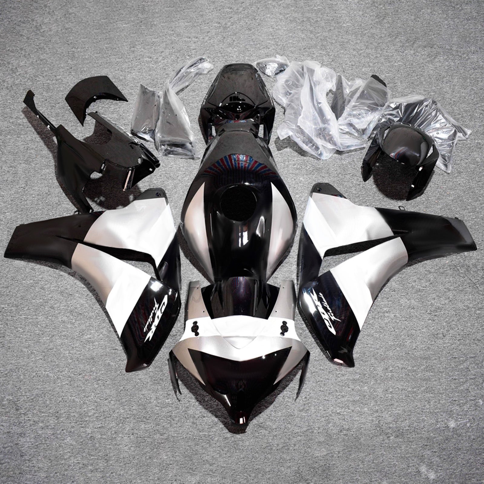 Amotopart 2008-2011 Honda CBR1000RR White/Black Fairing Kit
