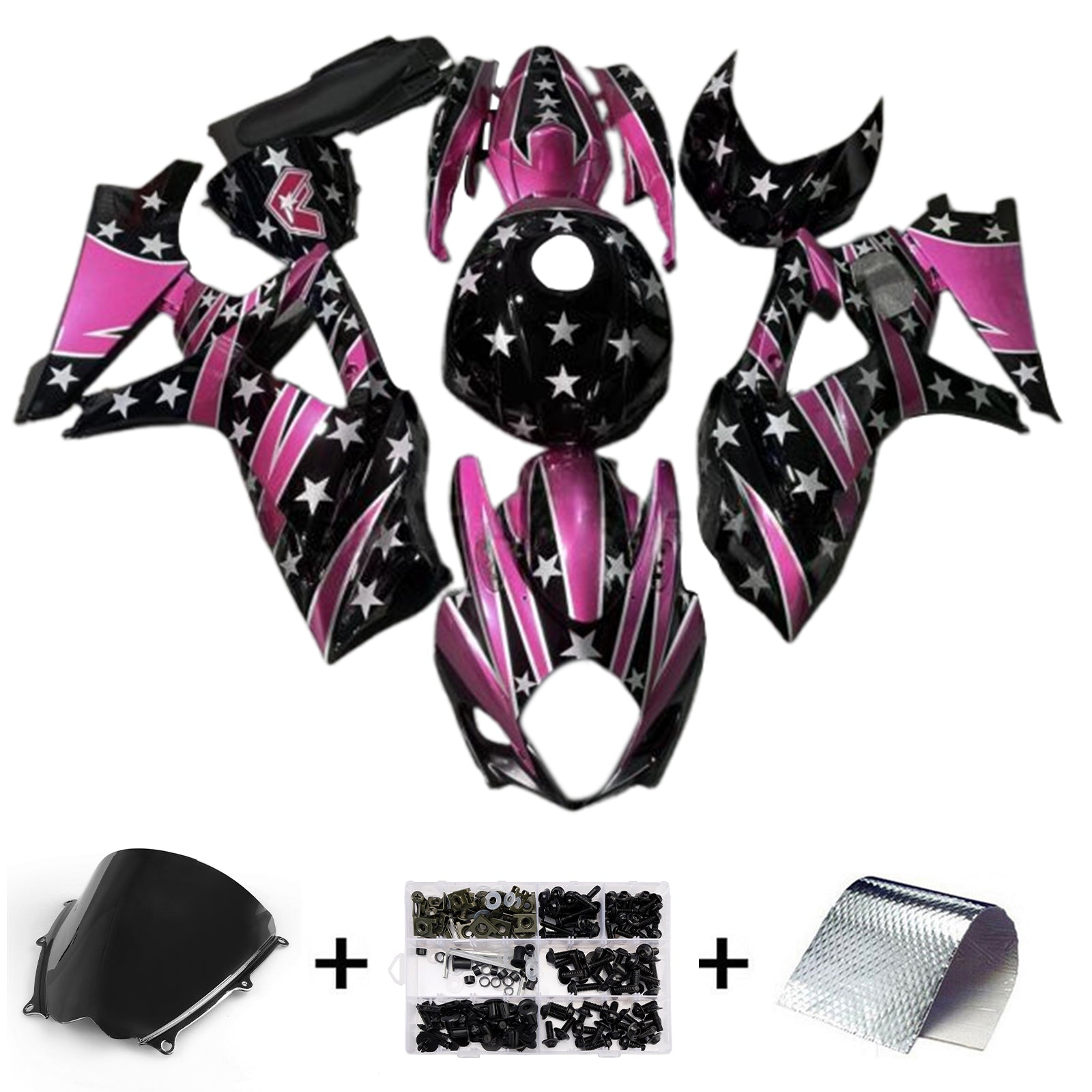 AMOTOPART 2007-2008 Suzuki GSXR1000 Pink Black Abzugskit