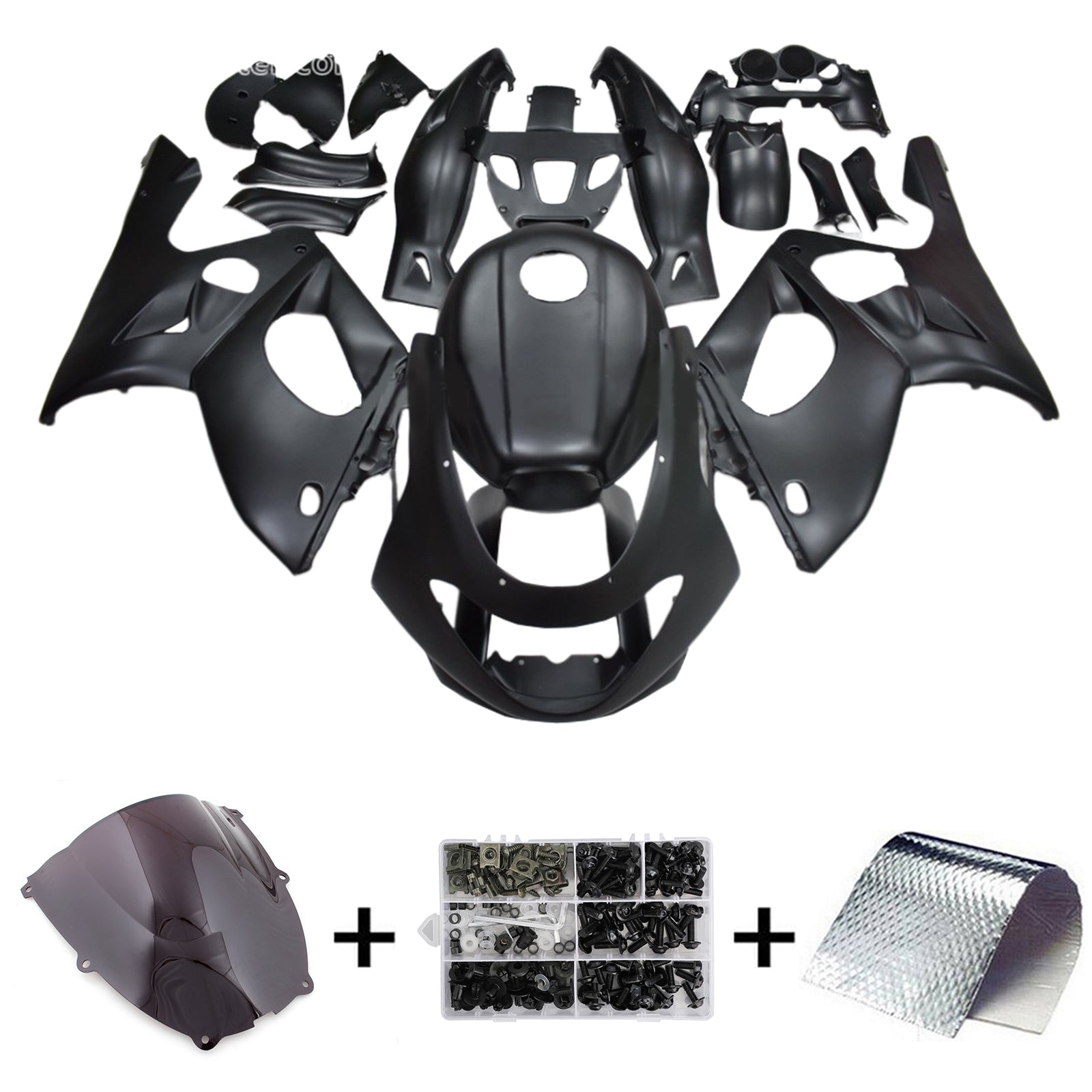 Amotopart 1996-2007 Yamaha YZF 600R Thundercat Kit de carénage noir mat