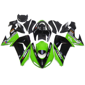 Kit carena Amotopart 2006-2007 Kawasaki ZX10R verde e nero Style1