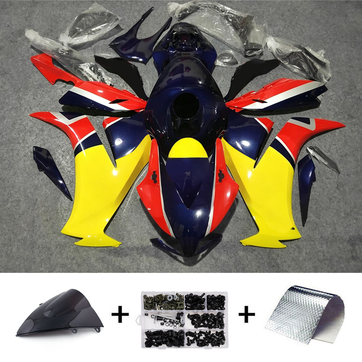Amotopart 2012-2016 Honda CBR1000RR Blue Red Yellow Fairing Kit