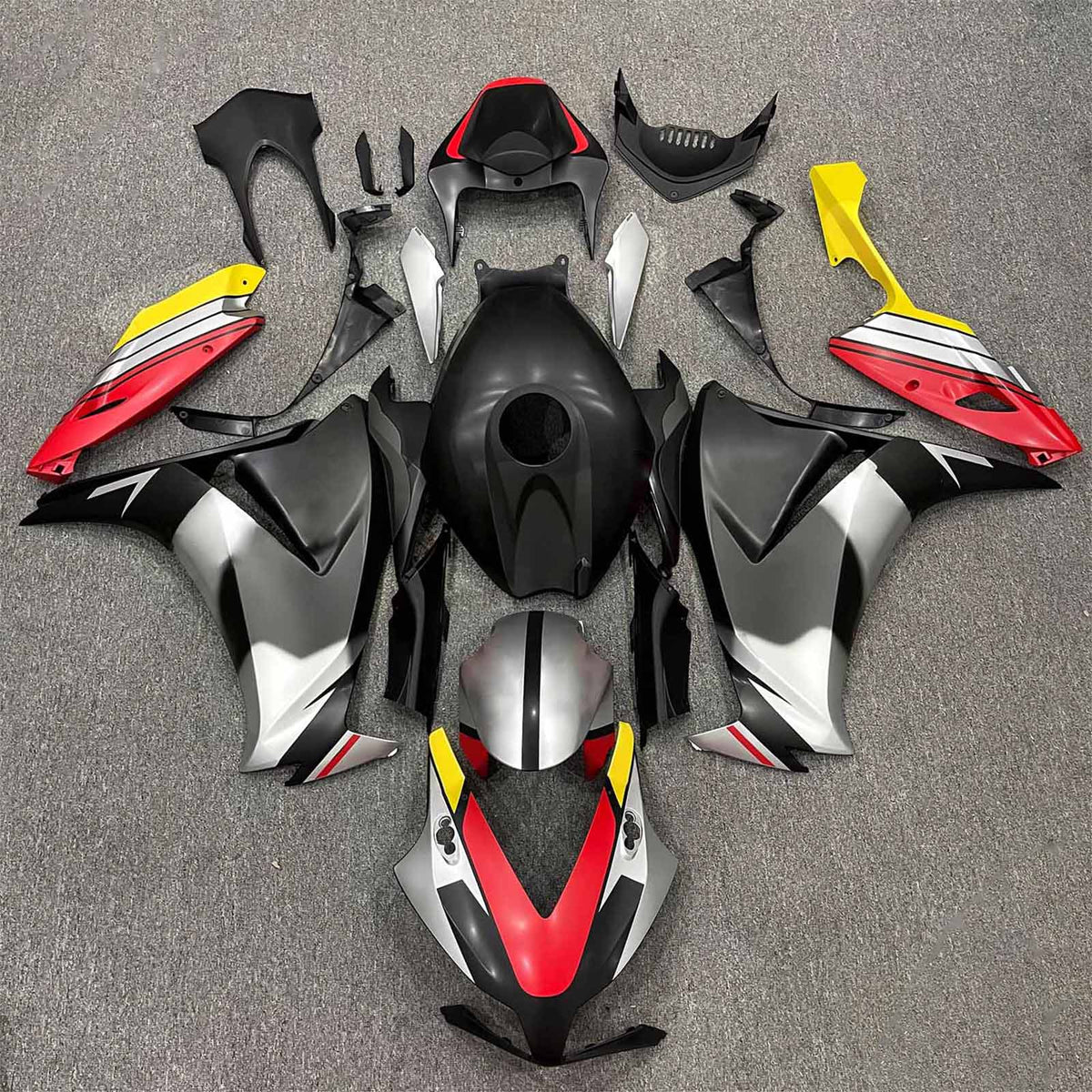 Amotopart 2012-2016 Honda CBR1000RR Black Silver Fairing Kit