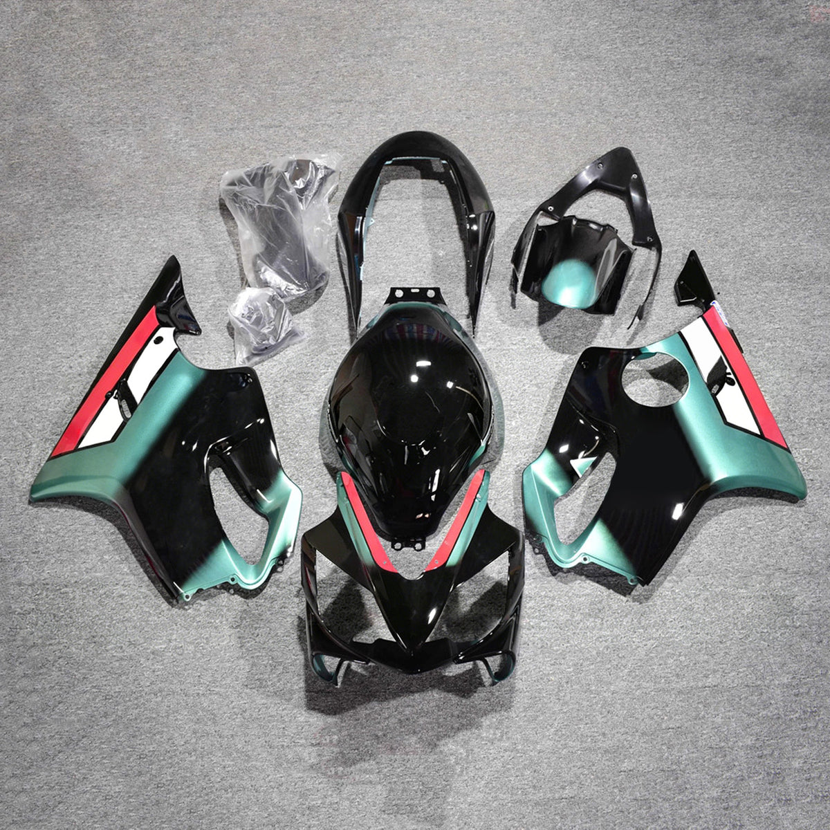 Amotopart 2004-2007 Honda CBR600 F4i Black Green Fairing Kit