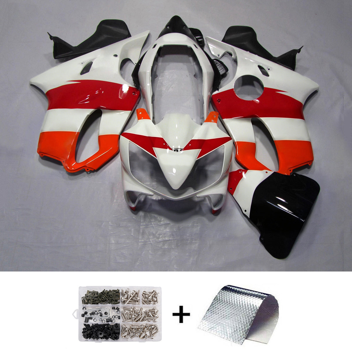 Amotopart 2004-2007 Honda CBR600 F4i Hvid Rød Orange Fairing Kit