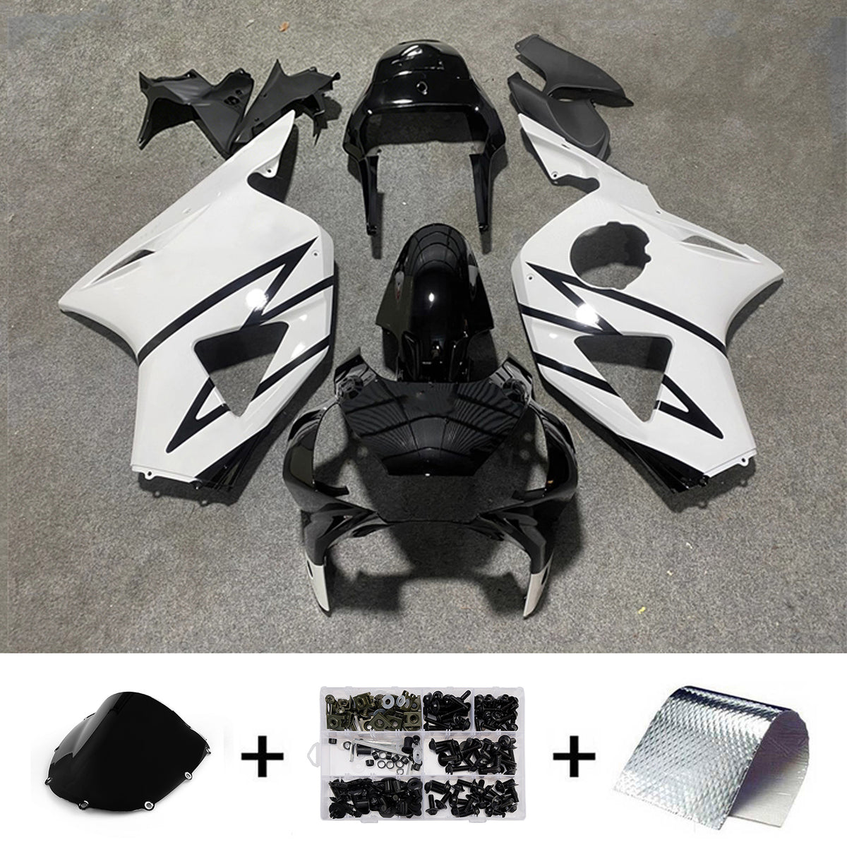 Kit carena Amotopart 2002-2003 Honda CBR954 bianco nero