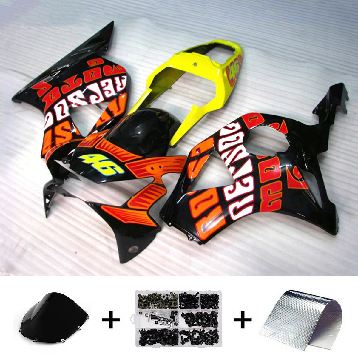 Amotopart 2002-2003 Honda CBR954 Black Fairing Kit