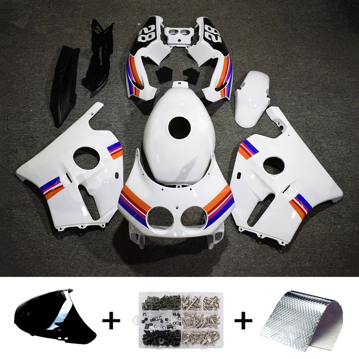 Kit carena bianca Amotopart 1990-1998 Honda CBR250RR MC22