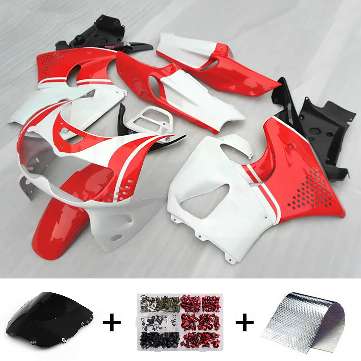 Amotopart 1998-1999 Honda CBR900RR 919 White Red Fairing Kit