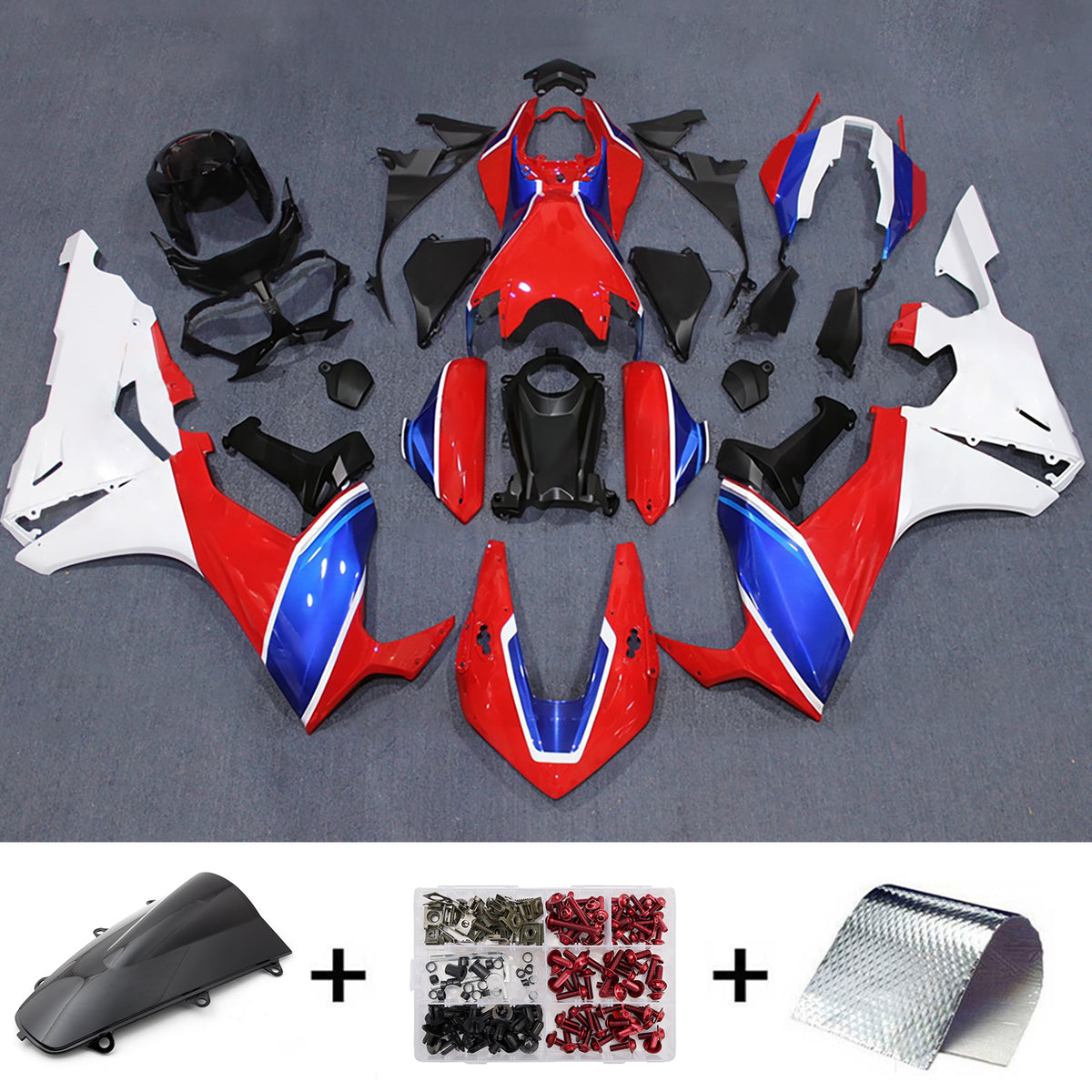 Amotopart 2017-2025 Honda CBR1000RR White Red Blue Fairing Kit