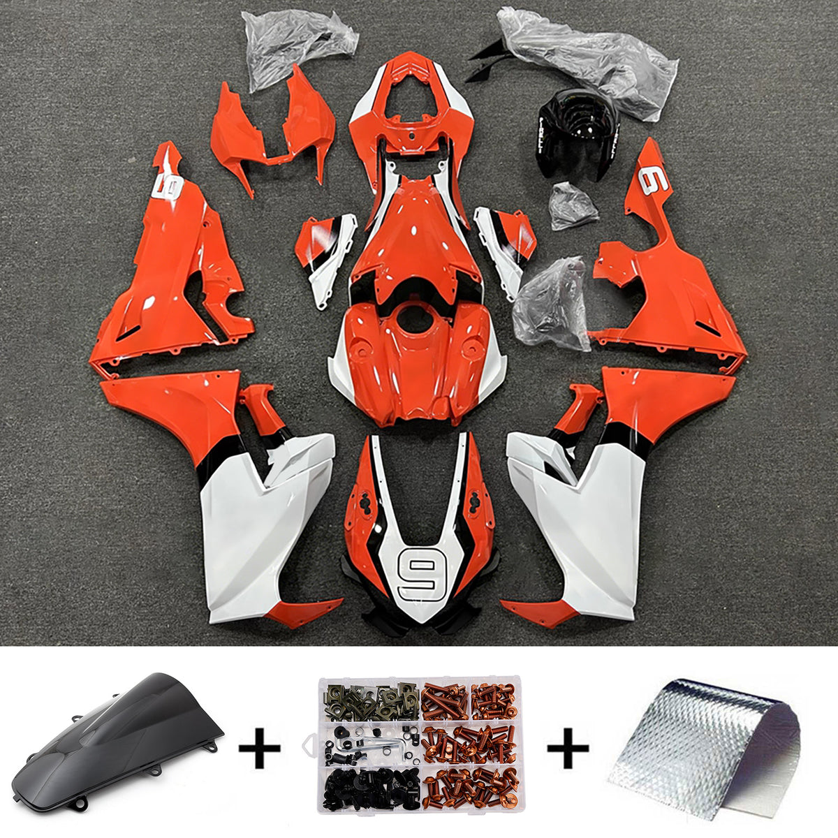 Amotopart 2017-2025 Honda CBR1000RR zwartrode kuipset