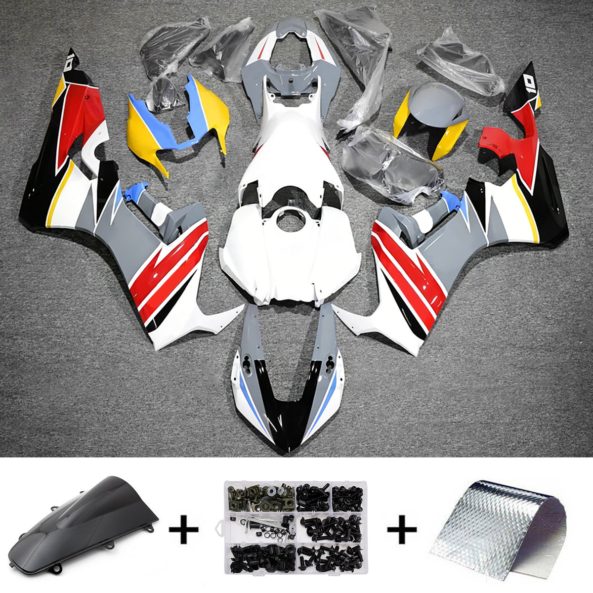 Amotopart 2017-2025 Honda CBR1000RR Kit de carénage noir blanc gris rouge