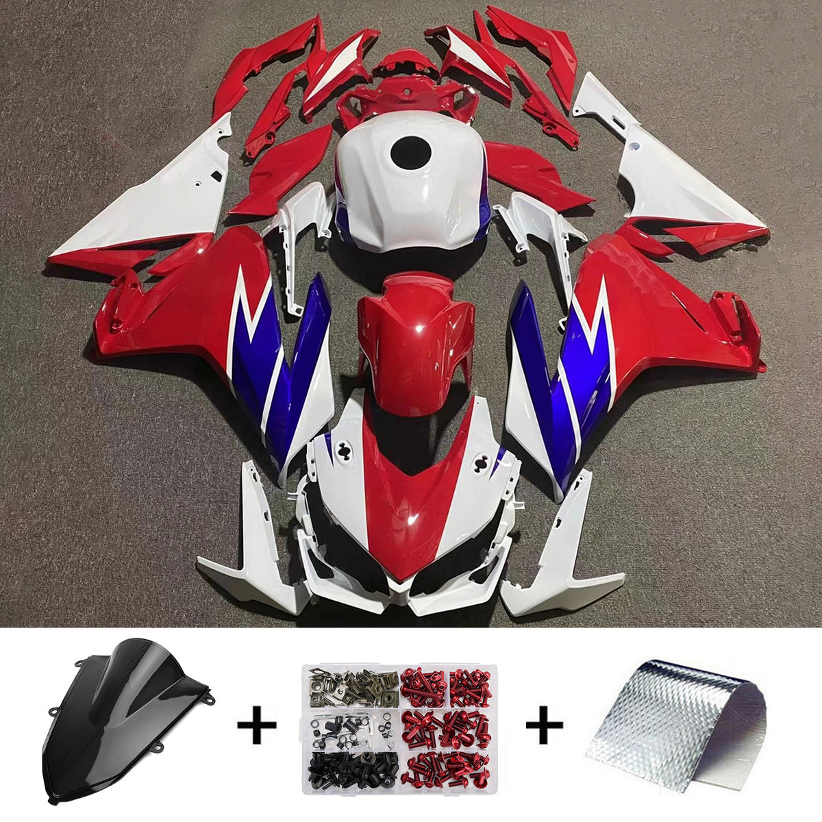 Zestaw owiewek Amotopart 2022-2023 Honda CBR500R czerwono-biało-czarno-szary