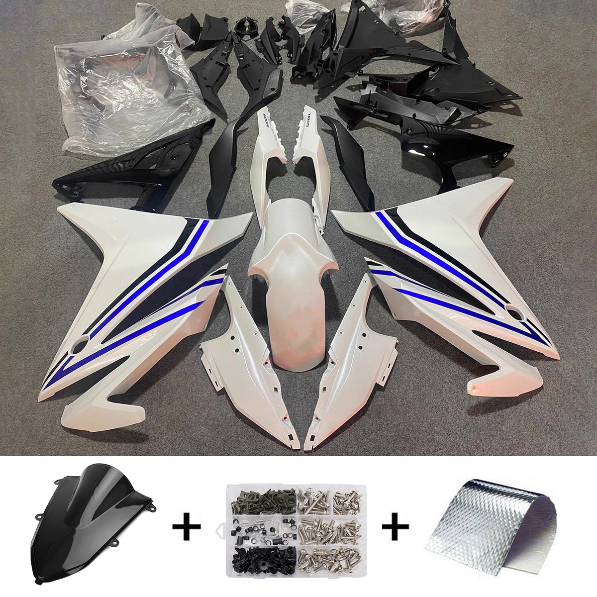 Amotopart 2022-2023 Honda CBR500R Grå Sort Hvid Orange Fairing Kit