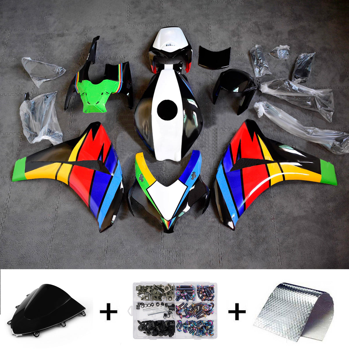 Amotopart 2008-2011 Honda CBR1000RR Rainbow Fairing Kit