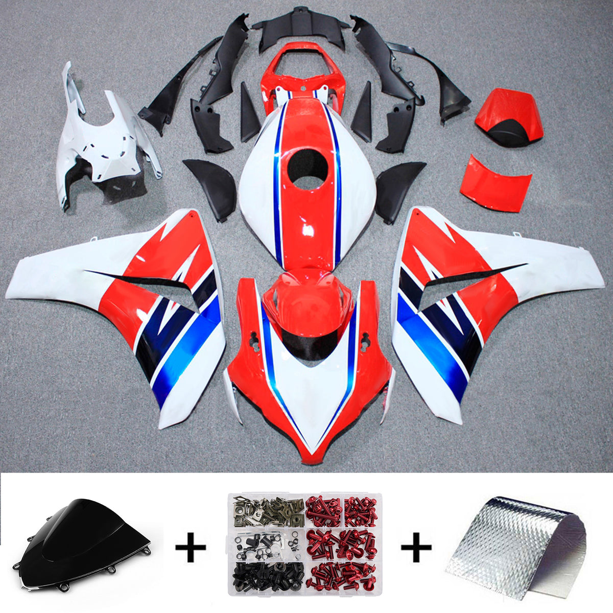 Amotopart 2008-2011 Honda CBR1000RR Red Blue White Fairing Kit