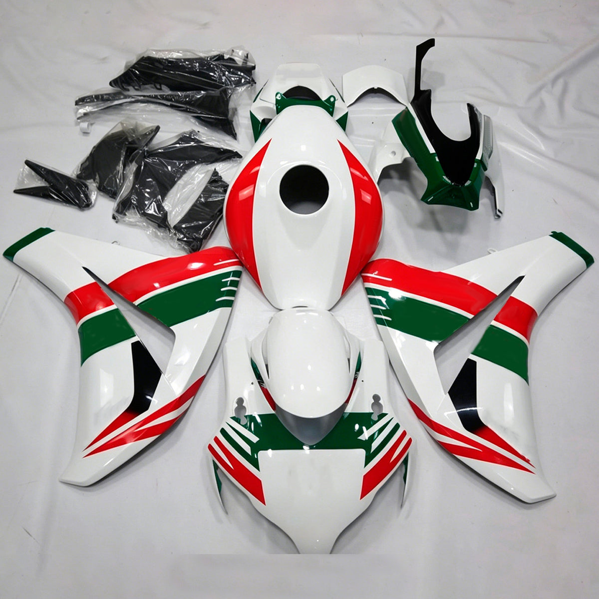 Amotopart 2008-2011 Honda CBR1000RR White Red Fairing Kit