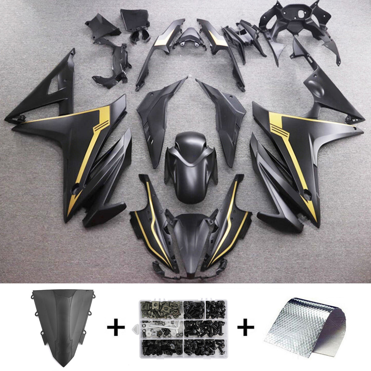 Amotopart 2016-2018 Honda CBR500R Black Fairing Kit