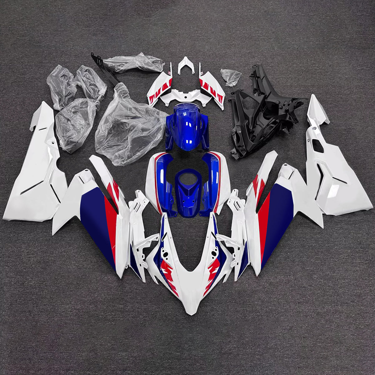Amotopart 2023-2024 Honda CBR250RR Black White Blue Fairing Kit