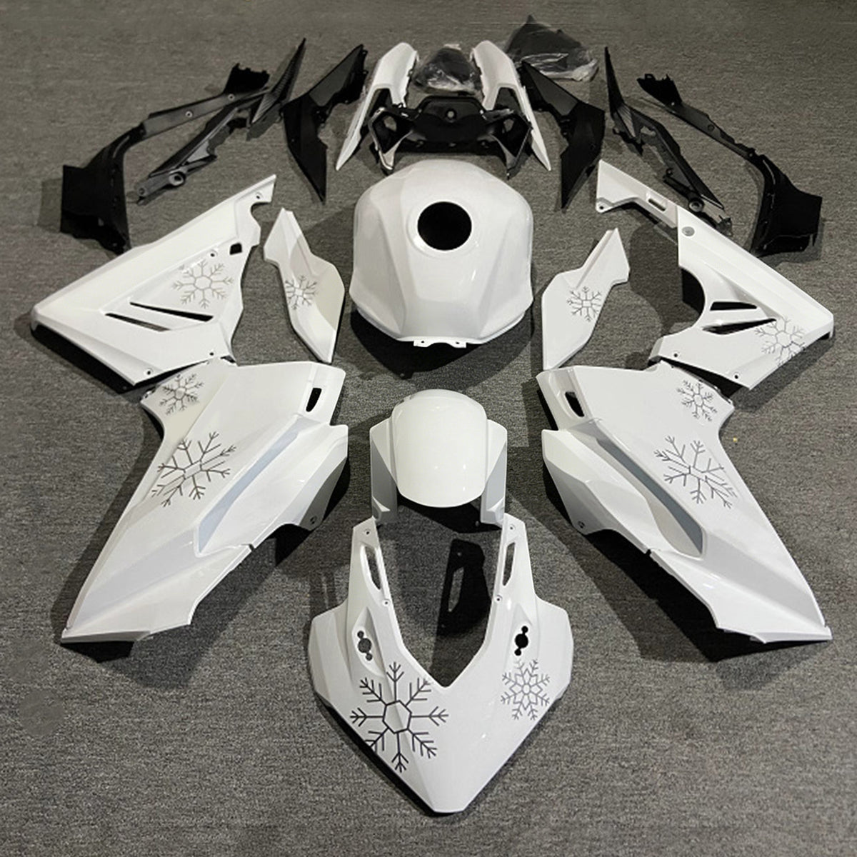 Amotopart 2024-2026 Honda CBR400R CBR500R Black White Fairing Kit