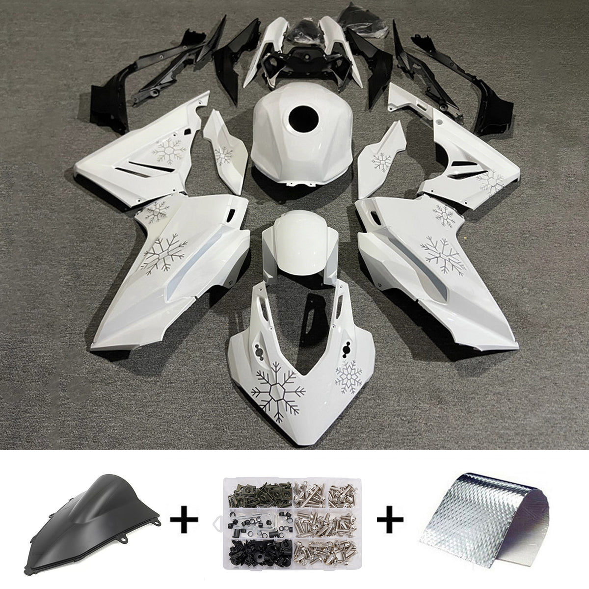 Amotopart 2024-2026 Honda CBR400R CBR500R Black White Fairing Kit