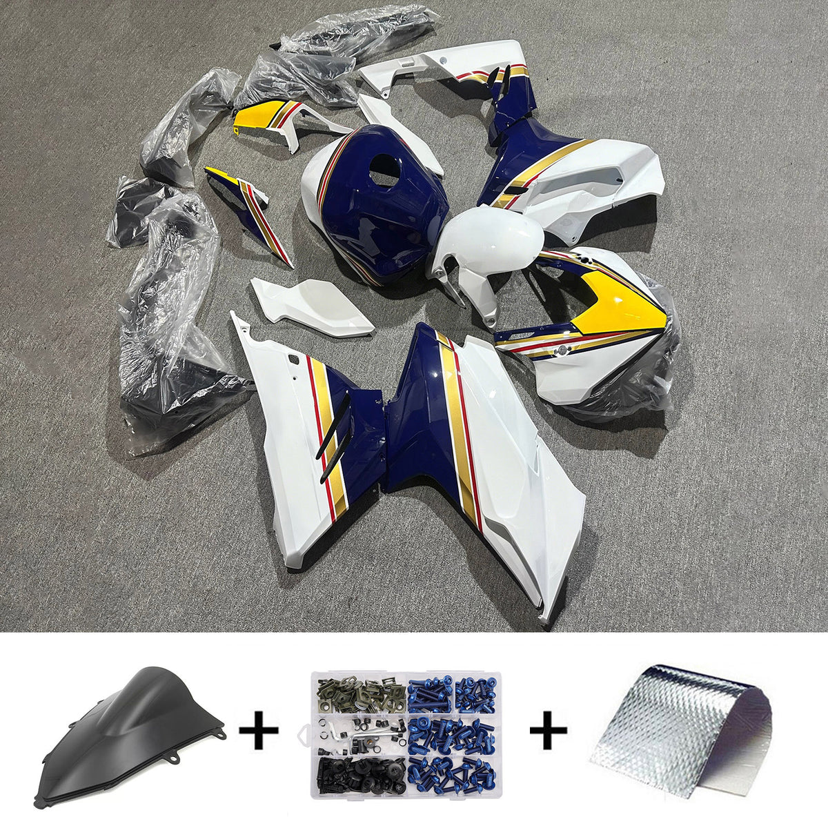 Amotopart 2024-2026 Honda CBR400R CBR500R Black Gray Blue Fairing Kit