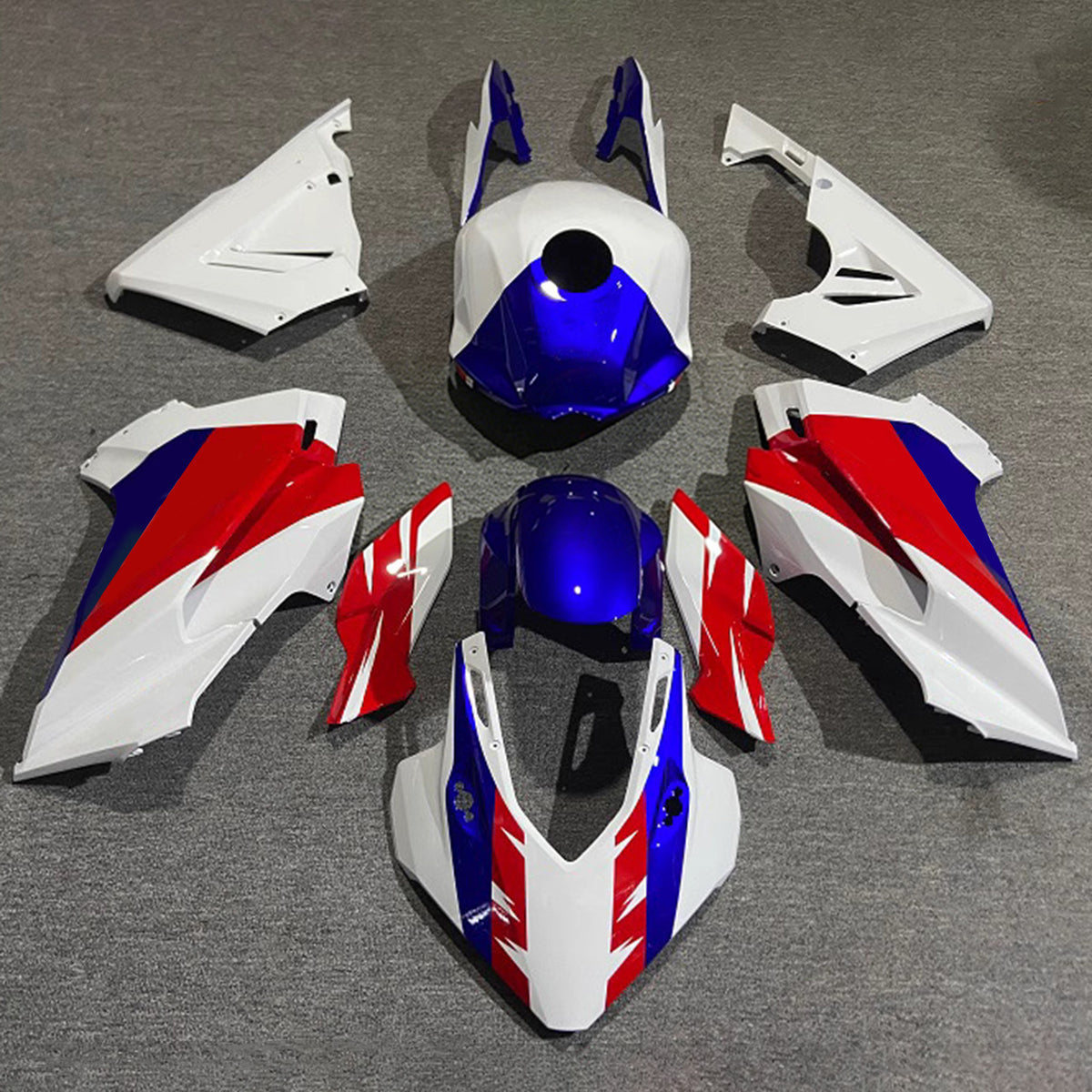 Zestaw owiewki Amotopart 2024-2026 Honda CBR400R CBR500R Czerwony Biały Niebieski