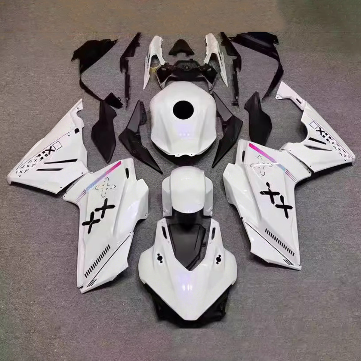 Amotopart 2024-2026 Honda CBR400R CBR500R White Black Fairing Kit