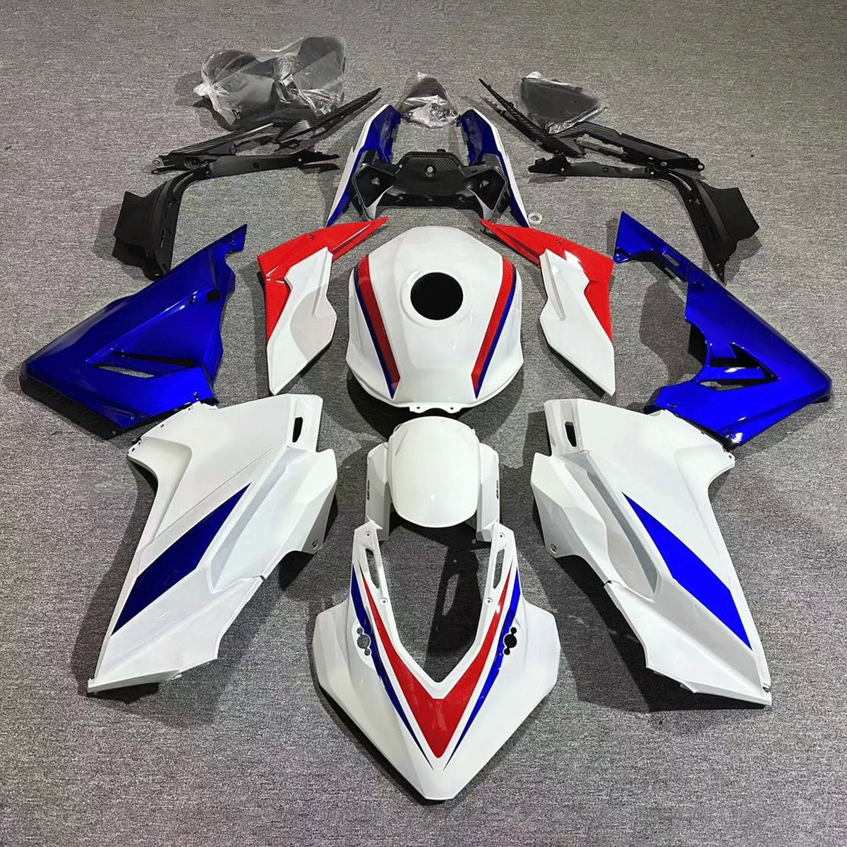 Amotopart 2024-2026 Honda CBR400R CBR500R Bílá Černá Modrá Sada kapotáže