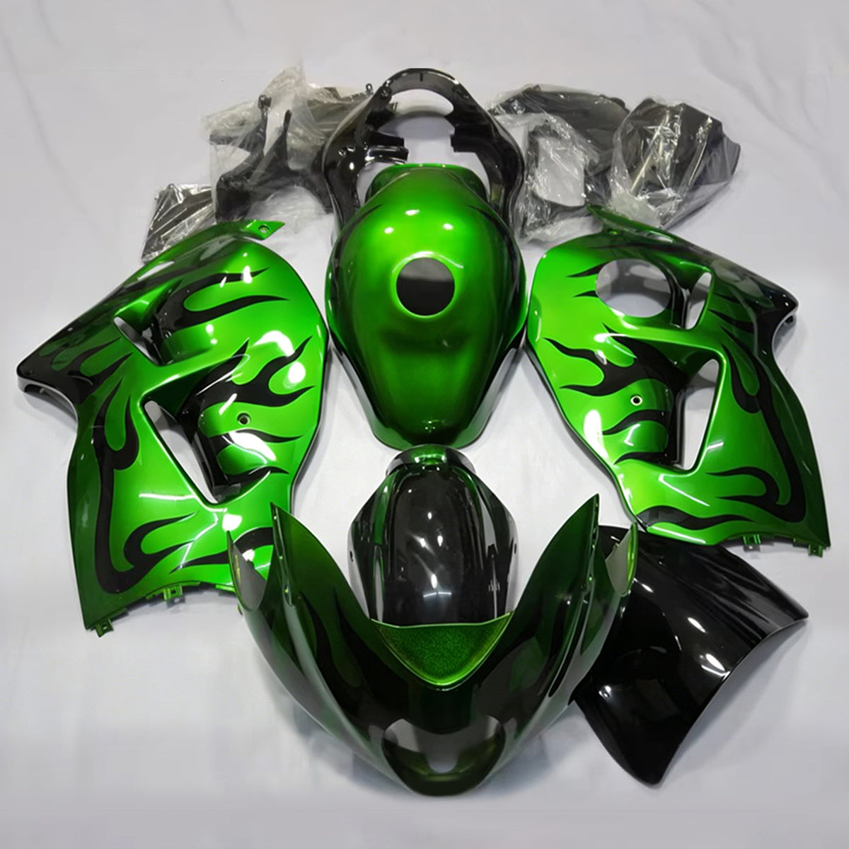 Amotopart 1999-2007 Suzuki Hayabusa GSX1300R grijsgroen zwart kuipset