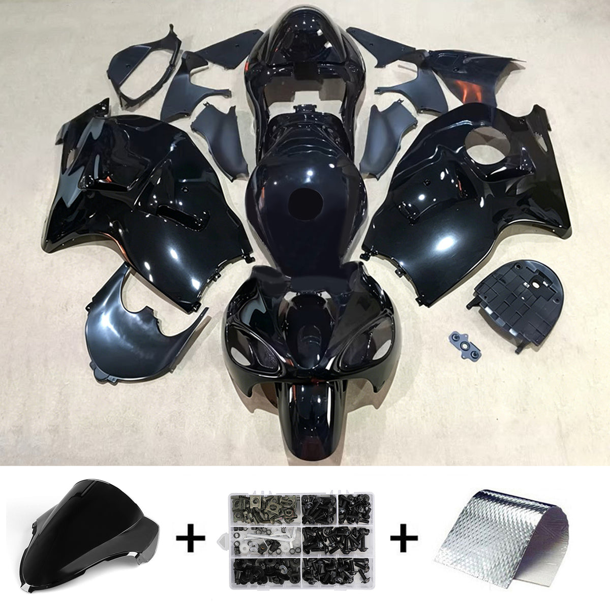 Amotopart 1999-2007 スズキ ハヤブサ GSX1300R ブラック ブルー フェアリングキット