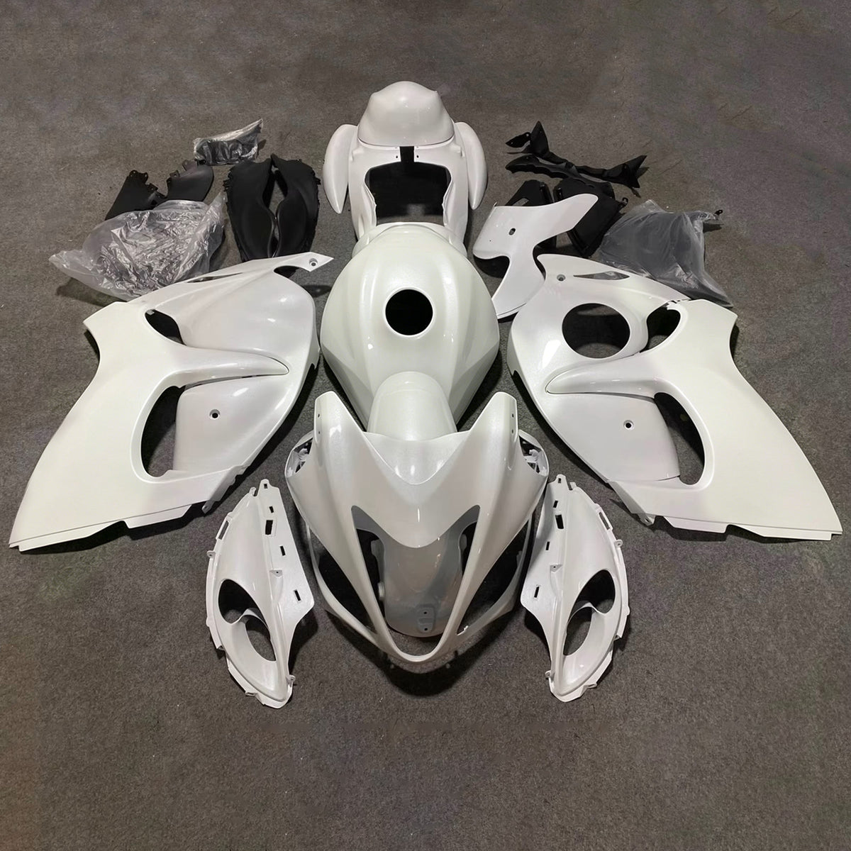 Amotopart 2008–2020 Suzuki Hayabusa GSX1300R Grau Schwarz Verkleidungsset