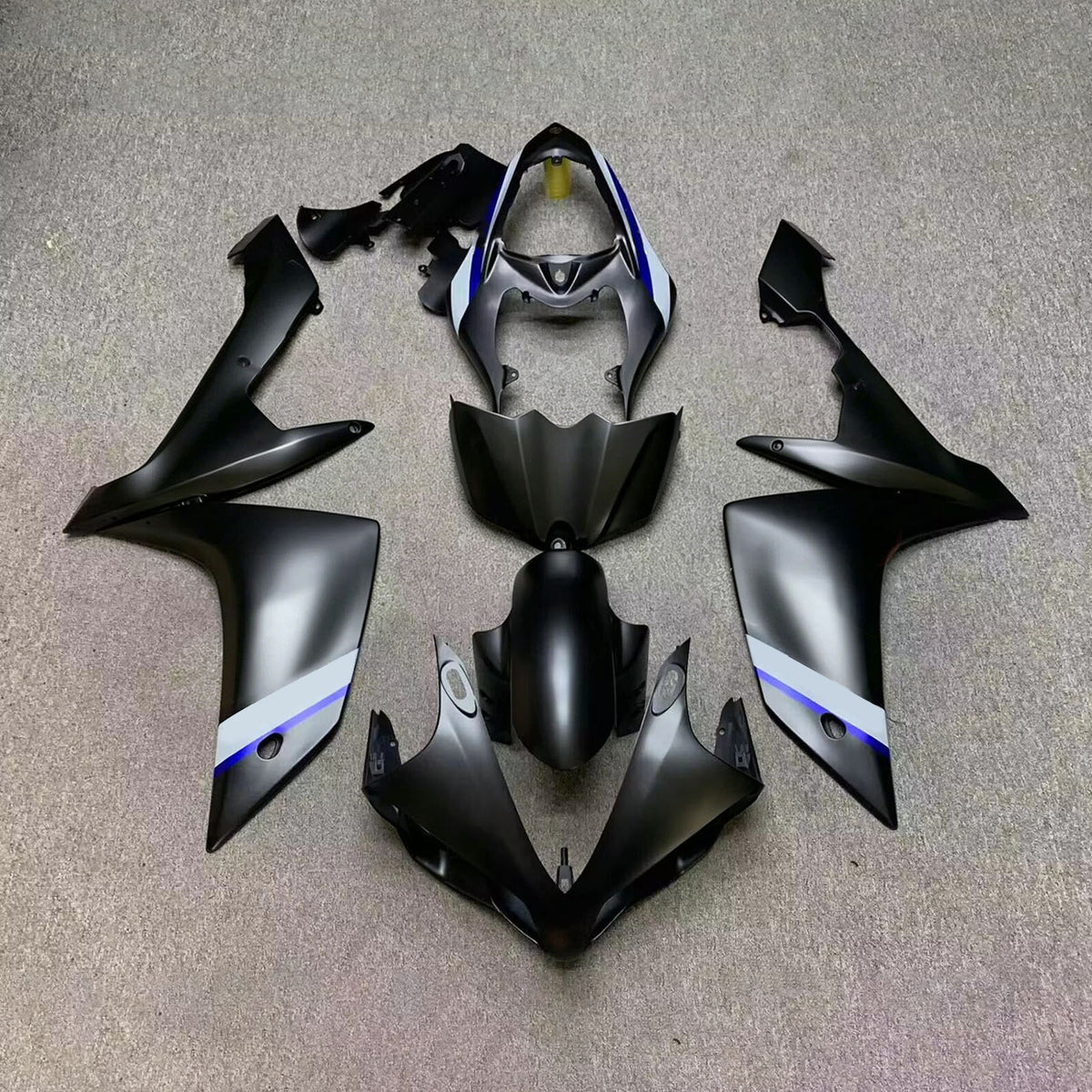 Amotopart 2007–2008 Yamaha YZF-R1 schwarz-graues Verkleidungsset