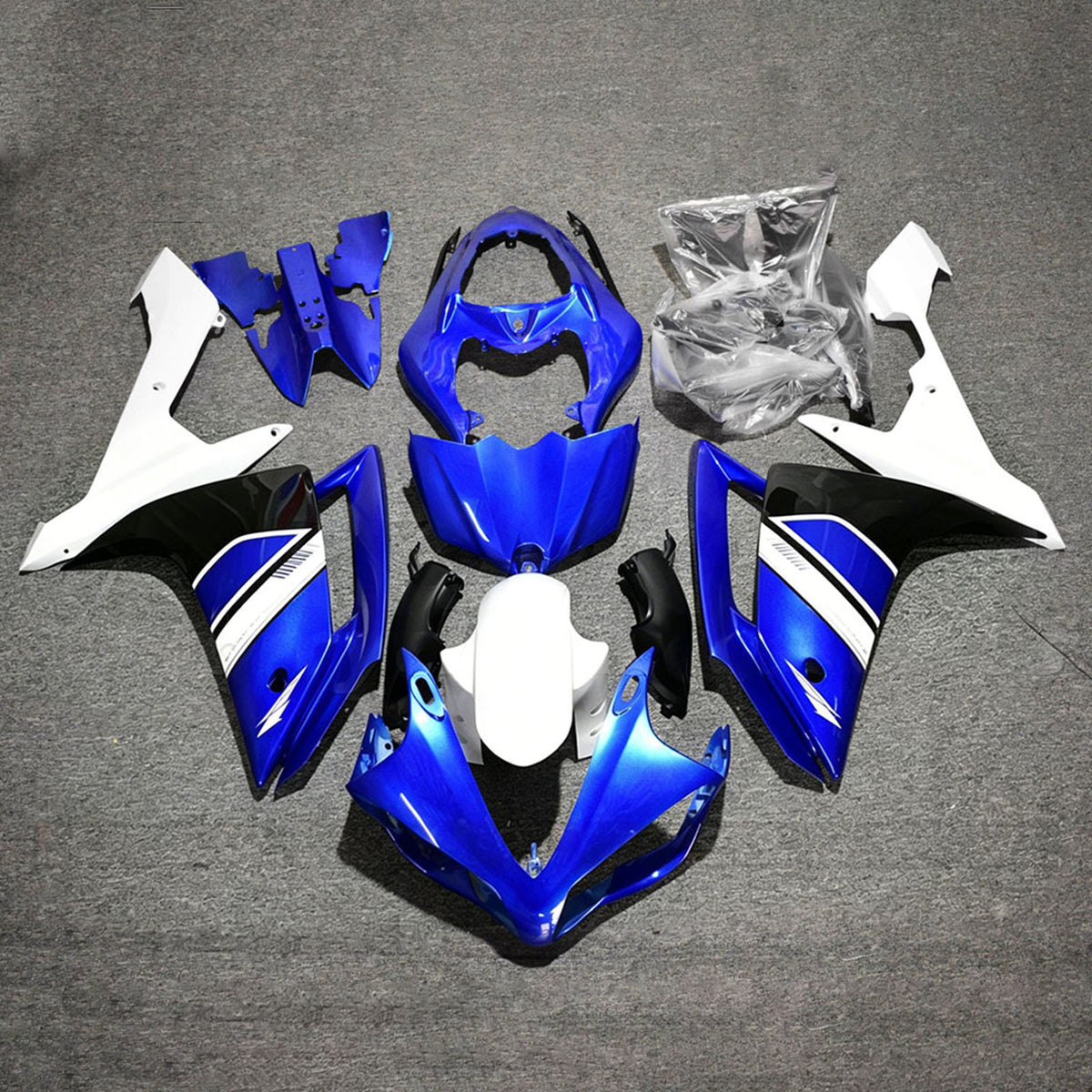 Amotopart 2007-2008 Yamaha YZF-R1 Gray Black Blue Fairing Kit