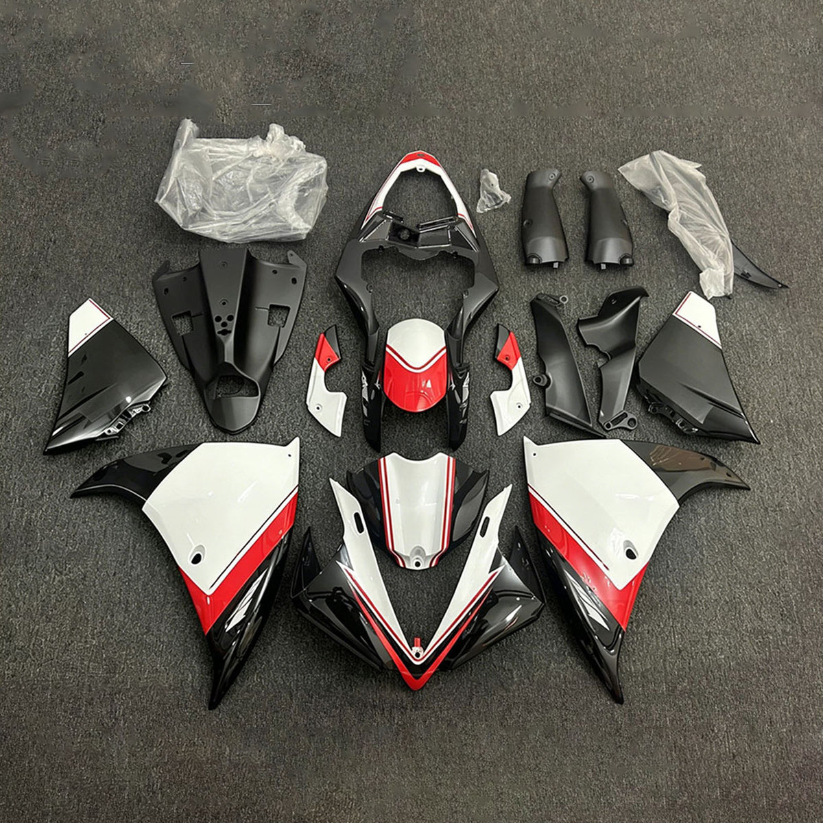 Amotopart 2012-2014 Yamaha YZF-R1 Black Gray Fairing Kit