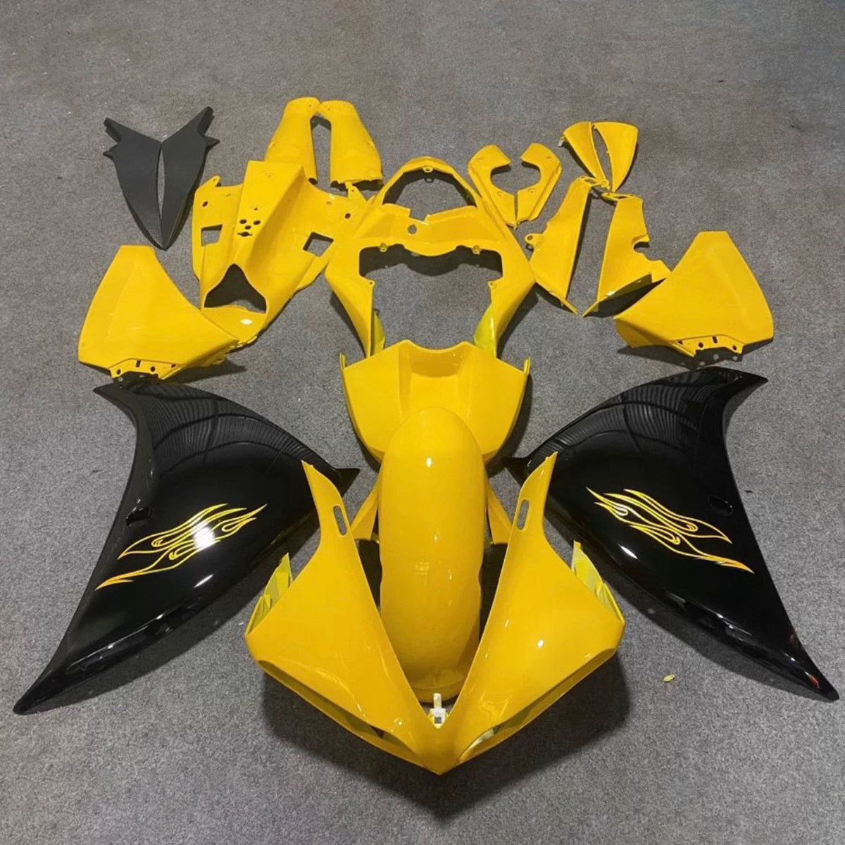 Amotopart 2009-2011 Yamaha YZF-R1 Gold Gray Black Fairing Kit