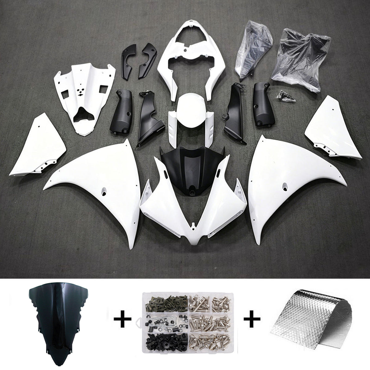 Amotopart 2009-2011 Yamaha YZF-R1 Black Blue Fairing Kit