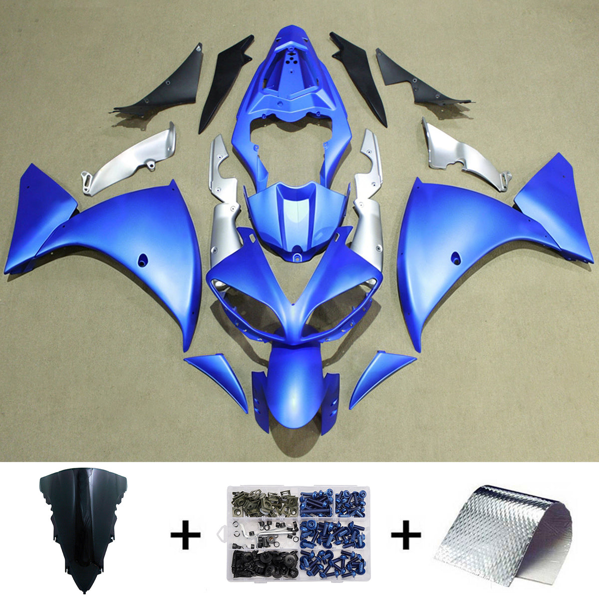 Amotopart 2009-2011 Yamaha YZF-R1 Blue Gold Fairing Kit