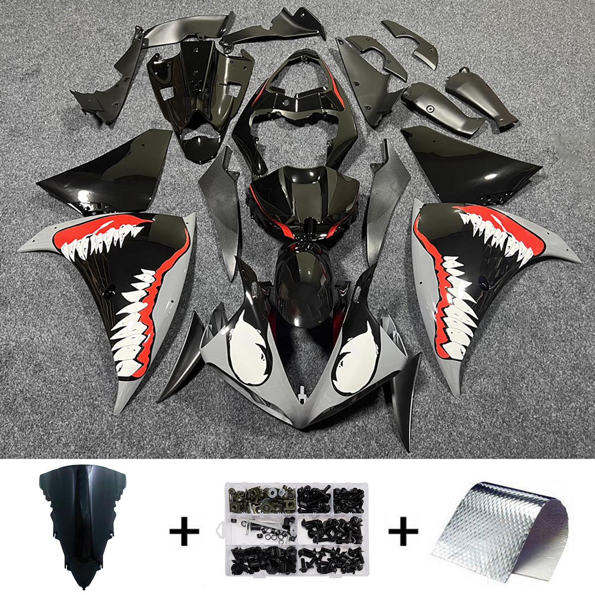 Amotopart 2009-2011 Yamaha YZF-R1 Black Fairing Kit