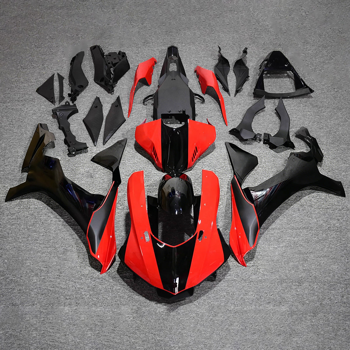 Amotopart 2015-2019 Yamaha YZF-R1 Red Black Fairing Kit