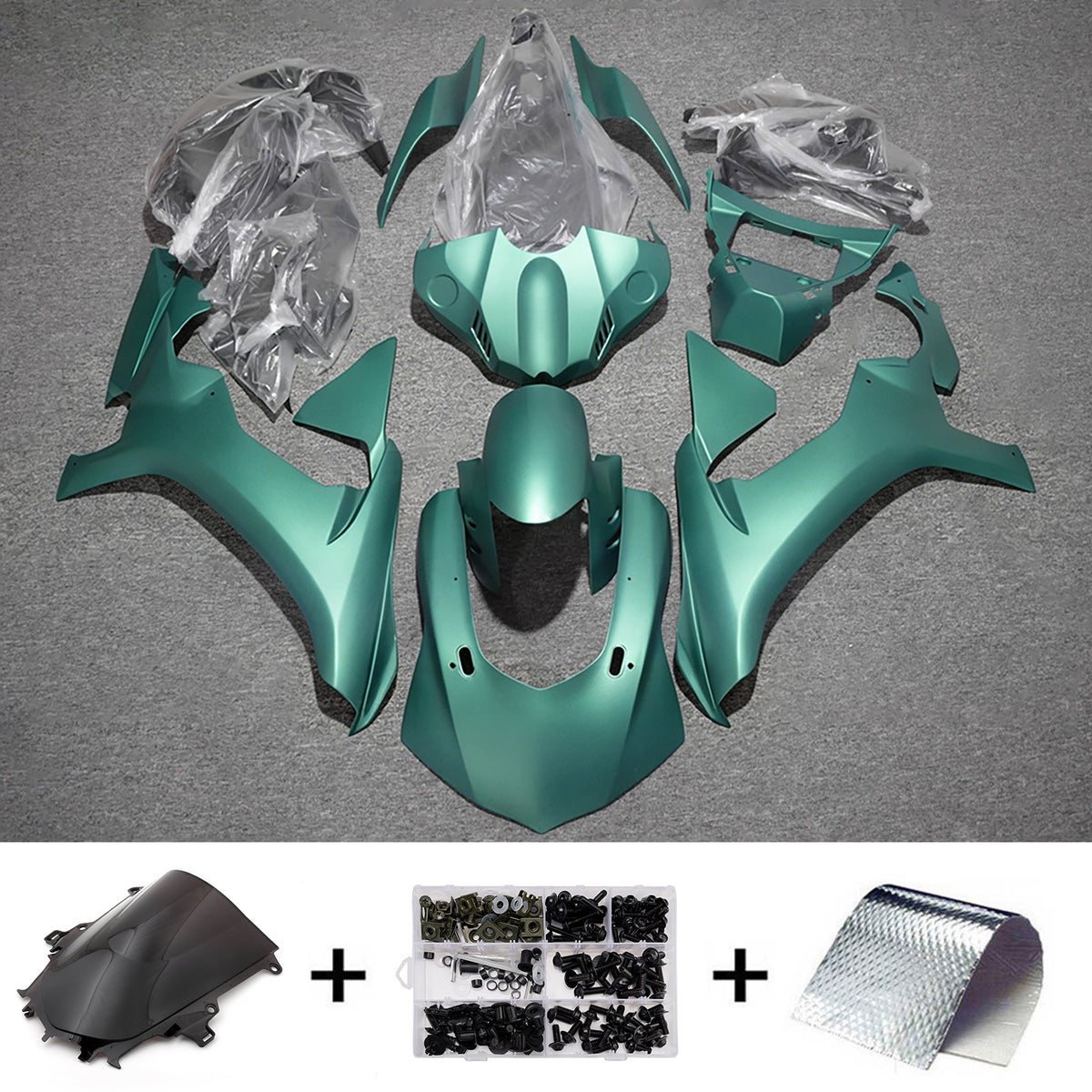 Amotopart 2015-2019 Yamaha YZF-R1 Green Blue Black Fairing Kit