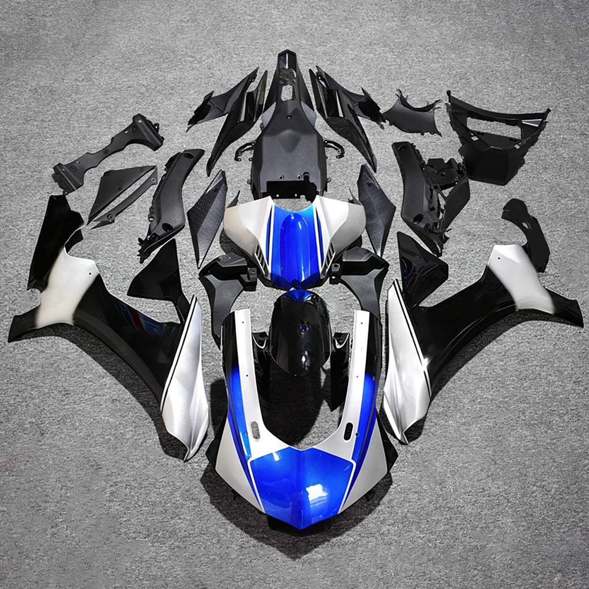 Amotopart 2015-2019 Yamaha YZF-R1 White Blue Black Fairing Kit